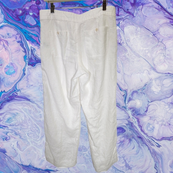 Ralph Lauren, White Linen, wide leg pants. Size 6 - Picture 3 of 9